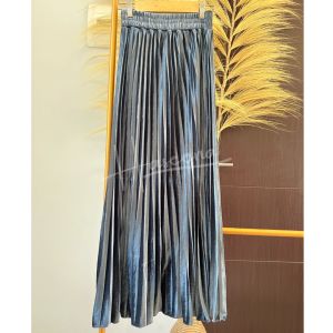 Haseena Rok Plisket Bludru Velvet Zeeva Import Mayung Panjang Dewasa Beludru Pleated Premium