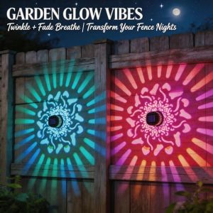 MARINI LED Solar Wall Lamp Sunflower Mandala Waterproof Fence Wall Light  Hollow Pattern Garden Decorative Light Outdoor Night