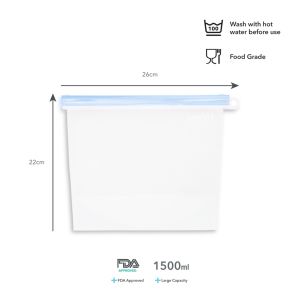 Smatt Vacuum Silicone Bag - Zip Lock Food Bag Silikon Tempat Makanan Breastmilk Storage Kantong Asi Silicon Bag Penyimpanan Pompa Asi
