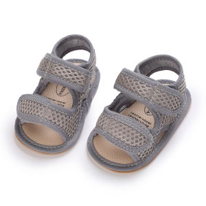 Summer New Baby Sandals With Anti Slip Soles For Walking Shoes Grey Newborn Shoes