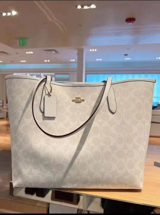 Coach city sale zip tote white