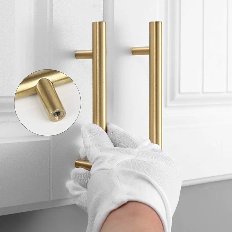 6 Pcs Gold Drawer Handles, 6 Inch Gold Furniture Handles Aluminum