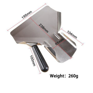 Stainless Steel French Fries Shovel Single Handle French Fries Scoop French Fries Packaging Shovel