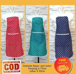 Celemek kain katun murah DEWASA / Celemek dapur bahan kain katun dengan kantong / apron masak berkualitas / celemek parasut anti air