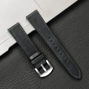 GEEKTHINK Quick Release 20mm 22mm Leather Strap for Samsung Galaxy Watch 7 6 5 4 44MM 40mm Active 2 Gear S3 Strap For Huawei Watch GT4 For Amazfit GTR GTS
