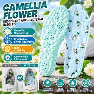 Camellia Deodorizing Antibacterial Insoles Odour Control Breathable Shoe Insoles Comfort Foot Insoles Men Women