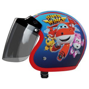 Helm Anak Bogo Retro Karakter Kartun SNI 2 3 4 5 6 7 Tahun Lucu Unik Berkendara Aman Motif Super Wings Kaca Datar