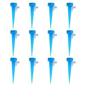 Pack Of 12 Adjustable Irrigation Stakes For Easy Watering Of Houseplants And Garden Drip Irrigation