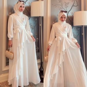 READY STOCK!!- TERBARU Meyhira Dress Bahan Ceruty Full Furing  Dress Mewah Wanita Terbaru 2021 Dress Viral Baju Kondangan Modern 2021 Elegan Gamis Wanita Modern 2021 Pusat Grosir Pakaian Dewasa Murah - Bayar Ditempat - Senjastore