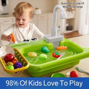 Cartoon Toys Automatic Cycle Water Kitchen Toys Dishwashing Water Pump Play House Toys