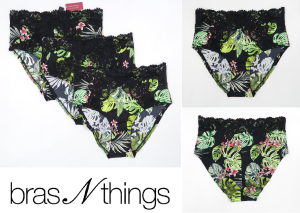 Plus Size Celana / Pakaian Dalam Wanita Bras N Things Sapphire Midnight Palms High Waisted Panty PBT02