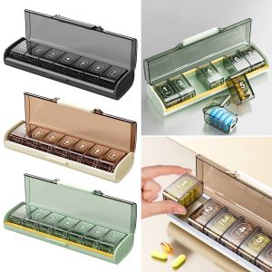 MYTHIS Large Compartments Pill Storage Box 7 Day Plastic Weekly Pill Organizer Useful Moisture Proof Pill Holder Travel