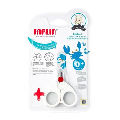Farlin Doctor J. Thin And Short Blade Baby Safety Scissors