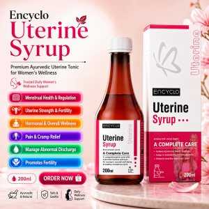 Encyclo Uterine Syrup - Ayurvedic Tonic for Womens Wellness - 200ml - Menstrual Support & Regulation Hormonal Balance Pain Relief Fertility Promotion