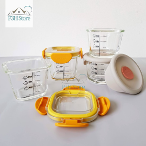 Hộp thủy tinh chia vạch Lock&Lock 230ml LLG508 260ml LLG510  280ml LLG542 160ml llg413 lng058 150ml đựng thức ăn cho bé theo từng tháng tuổi