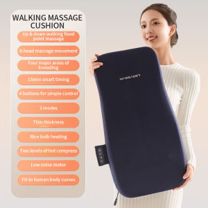 Jinkairui Back Massager Walk Up and Down Massage Cushion with Kneading Heating Neck Shoulder Full Body Massage Machine Spot Massage Home Office Use Gift