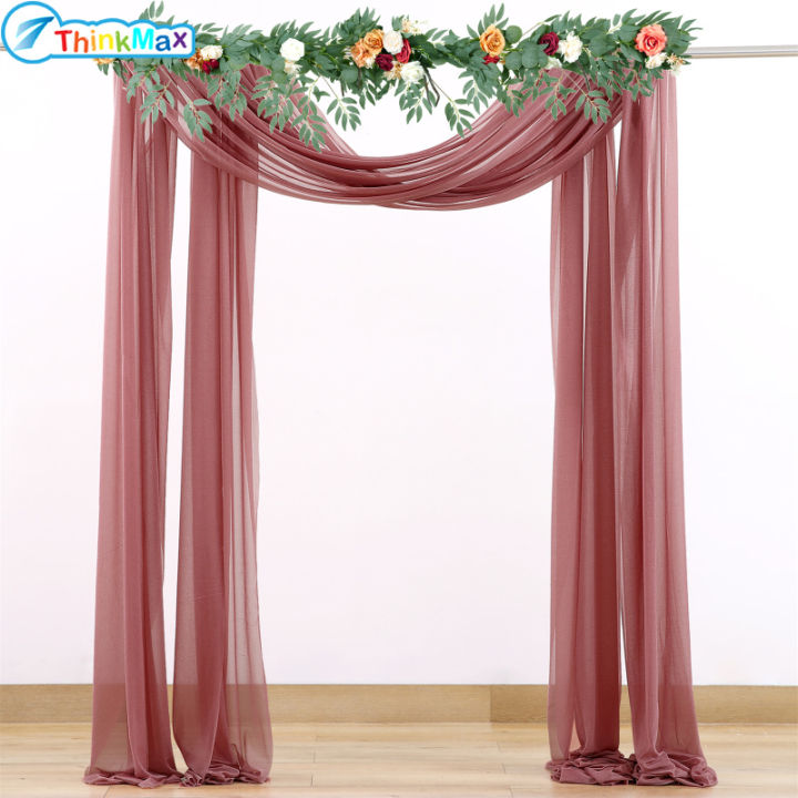 Wedding Arch Draping Fabric 2 Panels 18Ft Drapery Swag Decorations For ...