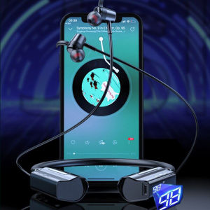 TWS Wireless Bluetooth 5.2 Earphones Magnetic Neckband Headphones IPX5 Waterproof Sport Running Headset with Mic 6000mAh TF Card