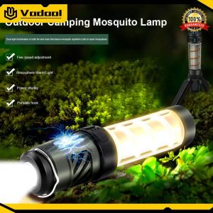 3 in 1 Camping Light USB Rechargeable Telescoping Tripod Outdoor Light Waterproof Night Fishing Lights with Triangle Bracket for Outdoor