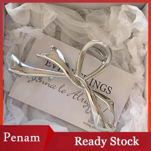 [PAM] 2023 Metal Claw Clip Bow Knot Metal Shark Clip Hair Claw Style Advanced Versatile Back Head Spoon Hair Ornament Headwear