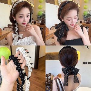 WOOAHH Dot Braid Hairband Thin Ribbon Teeth Headband Fashion Hair Hoop Face Wash Hairband Women