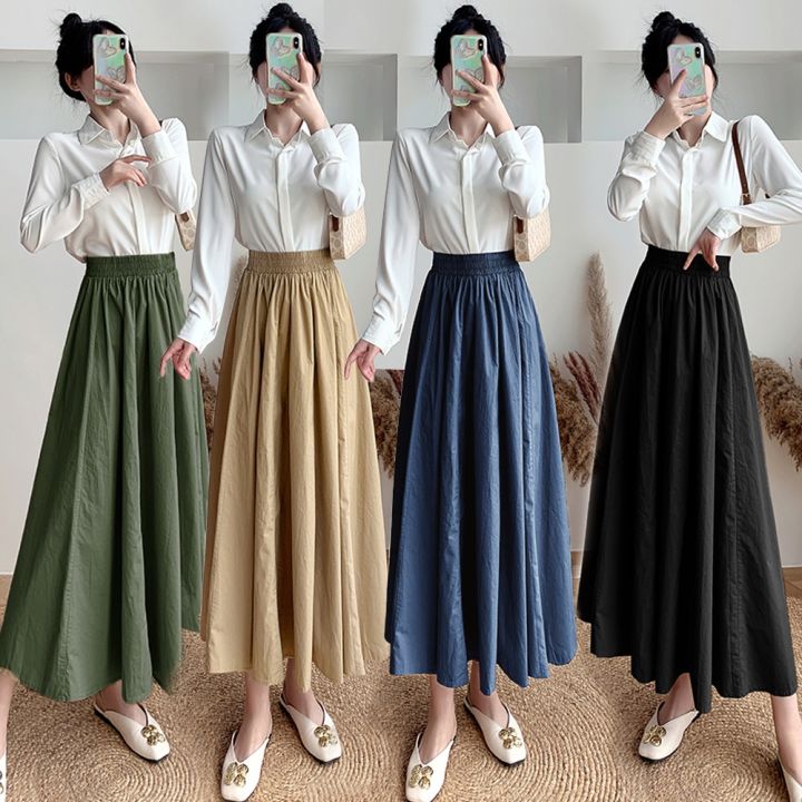 2022 New Women's A-line Skirt Fashion Thin High Waist Long Skirt