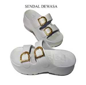 Sendal Wanita Wedges Kekinian Korean Style Karet Jelly Viral Fuji Hak tinggi