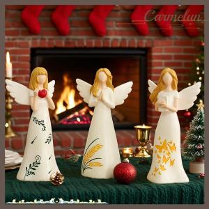 [Carmelun] 3Pcs Thiên Thần Bức Tượng Nhỏ Cho Phụ Nữ-Nhựa Người Giám Hộ Thiên Thần Bức Tượng Quà Tặng Cho Lễ Tạ Ơn Đám Cưới Giáng Sinh Trang Trí Nội Thất Trang Trí