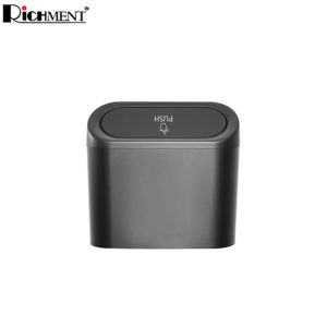 RICHMENT Car Trash Can with Lid for Vehicle – Mini Auto Rebound Garbage Bin Push-to-Open Leakproof ABS Car Organizer Small Waste Bin for Car Door Seat Back & Console
