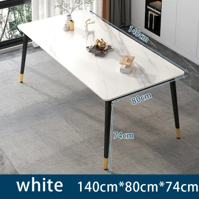 Dining Table Rock Slab Pattern Household Living Room Simple Rectangular Table Family Italian Style Wooden Table 岩板餐桌