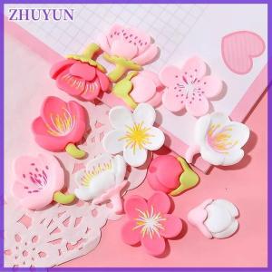ZHUYUN 12pcs Creative Whiteboard Cartoon Magnetic Sticker Fridge Magnet Pink Flower Resin Decorative Refrigerator Magnets