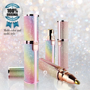 2 IN 1 Epilator Wanita Portabel Penghilang Rambut Elektrik Tanpa Rasa Sakit Alat Cukur Wanita Pembentuk Alis Pemangkas Tubuh Bikini Ketiak Kaki Wajah