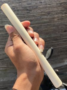 pipa gg asli lokal panjang 20cm moel bulat lengkung bahan merah bening mulus