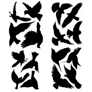 Set of 16 Anti-collision Glass Window Stickers Bird Decals Preventing Bird Strikes Door Decoration for Home Bathroom