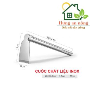 Xẻng cuốc cào dụng cụ làm vườn toàn bộ inox bao bền chắc độ dầy gần 4ly size dài từ 39cm-59cm ( xem trong mô tả )