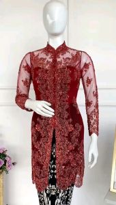 atasan kebaya pesta kebaya tunik maroon free longtorso