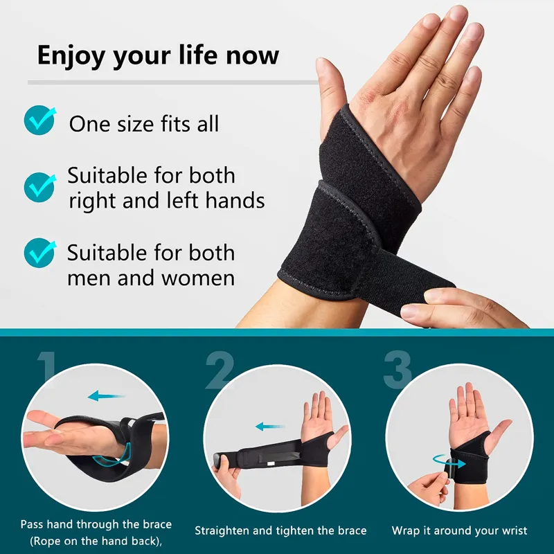 1Pcs Slim Air Wrist Support Strap Adjustable Wrist Wrap for Men