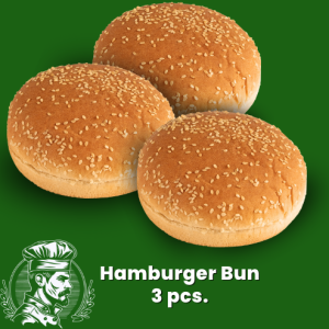 เบอร์เกอร์ Burger Bun 3 pcs. ขนมปังเบอร์เกอร์ ขนมปังโรล ขนมปังเบอร์เกอร์