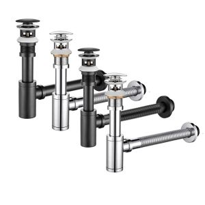 USEFUL TOOL ที่อุดท่อระบายน้ำแบบป๊อปอัพ ชุดท่อดักขยะ P-TRAP แบบกลม ปรับความสูงได้ ไม่มีน้ำล้น ประเภทระงับกลิ่นกายขวด ป้องกันสนิมและสนิม ง่ายต่อการติดตั้ง ชุดอุปกรณ์ดักของเสียจากอ่างล้างจาน ห้องน้ำในห้องน้ำ