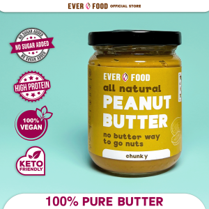 100% Pure Chunky Peanut Butter (No Sugar Salt or Oil Added) High Protein Vegan & Keto (220g | 350g)