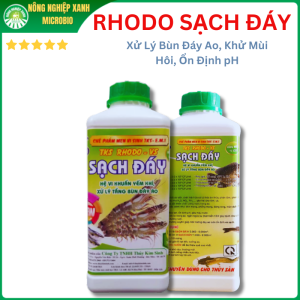 RHODO SẠCH ĐÁY - Xử Lý Bùn Đáy Ao Khử Mùi Hôi Ổn Định pH - Chai 1 Lít