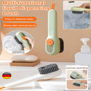 🩷Buy 1 Get 1 Free🩷【Clean Brush】Soft Bristle Cleaning Brush with Liquid Press Laundry Brush with Handle Multi-Purpose Brush Shoe Scrubber Soft Clothes Cleaning Brush Press Shoe Brush that Releases Liquid Efficient Wip