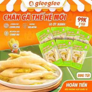 Combo 7 Gói Chân Gà CÓ XƯƠNG GleeGlee ỚT XANH 88g Cay Tê Tự Nhiên Nhiều Thịt Ăn Liền Chuẩn ISO 22000