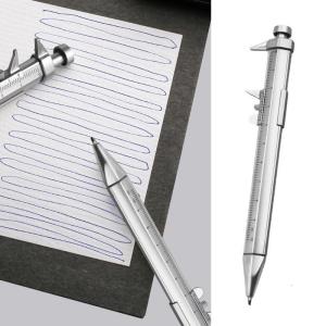 2pcs thước cặp Caliper bút 1.0mm điểm bút bi 2 trong 1 công cụ đo đa chức năng thước đo bút bi