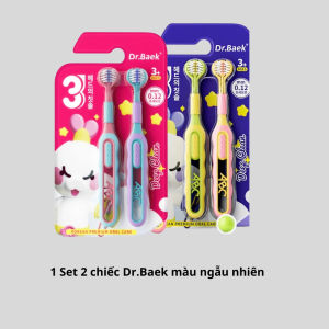 Bàn chải đánh răng 3 mặt cho bé Dr.Baek Set 3 chiếc bàn chải mềm chải răng 3 chiều vệ sinh miệng