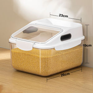 Stainless Steel Triple-Seal Seal Moisture-Proof Insect-Proof Food Storage Box with Silicone Seals for Rice Cereals Pet Food - 5kg/10kg