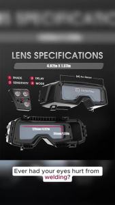 True Color Auto Darkening Welding GogglesWide Shade Range 4/5-9/9-13 with Grinding Welding Glasses Welder Mask Welding Helmet for TIG MIG ARC Plasma Cut