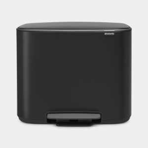 Brabantia ถังขยะ บราบันเทีย สแตนเลสแบบเหยียบทรงสี่เหลี่ยม BO Pedal Bin 36 L Matt Black