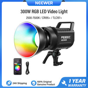 NEEWER 300W RGB COB LED Video Light with APP Control 2500-7500K 29000lux/1m CRI95+ TLCI97+ FS300C