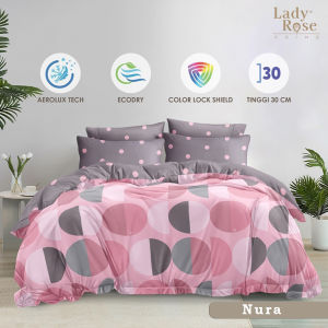 Bed Cover Set Sprei Tinggi 30 cm King Size (180x200) Lady Rose Prime Terbaru - Bahan Premium Lembut + Sarung Bantal Guling